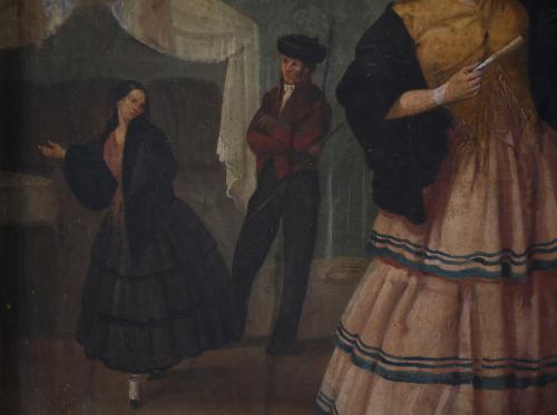 ANDALUSIAN SCHOOL, MID 19TH CENTURY. "MAJO Y MAJA", 1845.