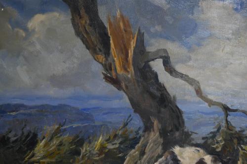 JOSEP SERRASANTA (1916-1998). "PACK ATTACKING A WILD BOAR",