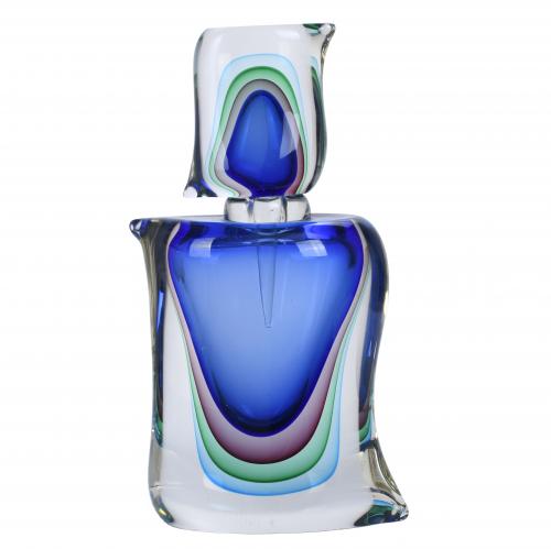 LARGE MURANO DISH AND BOTTLE-FLASK, 2003 AND 2005.