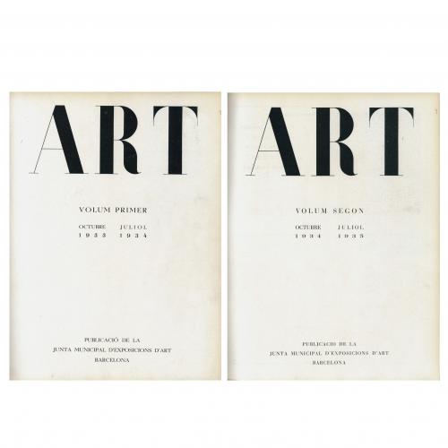 "ART. PUBLICACIÓ DE LA JUNTA MUNICIPAL D'EXPOSICIONS D'ART" (2 vols.), 1933-1935.