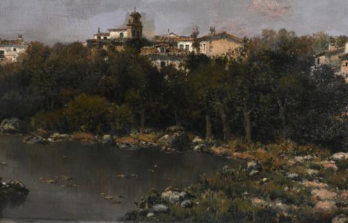 JOSÉ FRANCO CORDERO (1851-c.1910). "LANDSCAPE".