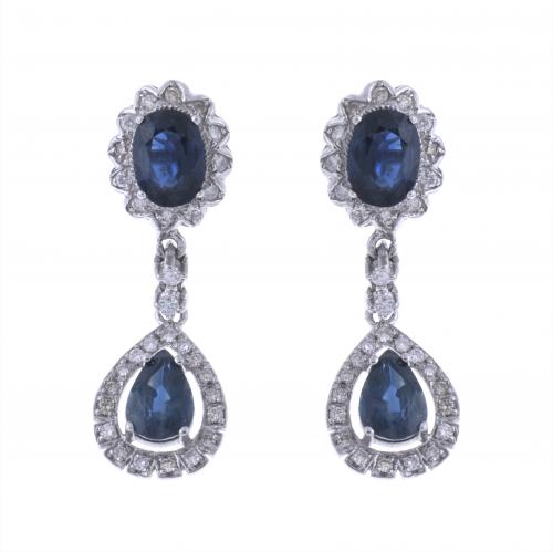 PENDIENTES LARGOS CON ZAFIROS.