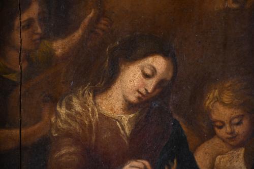 17TH-18TH CENTURIES SPANISH SCHOOL. "LA VIRGEN DE LA FAJA".
