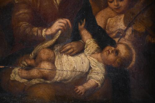 17TH-18TH CENTURIES SPANISH SCHOOL. "LA VIRGEN DE LA FAJA".