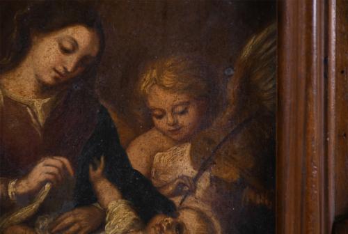 17TH-18TH CENTURIES SPANISH SCHOOL. "LA VIRGEN DE LA FAJA".