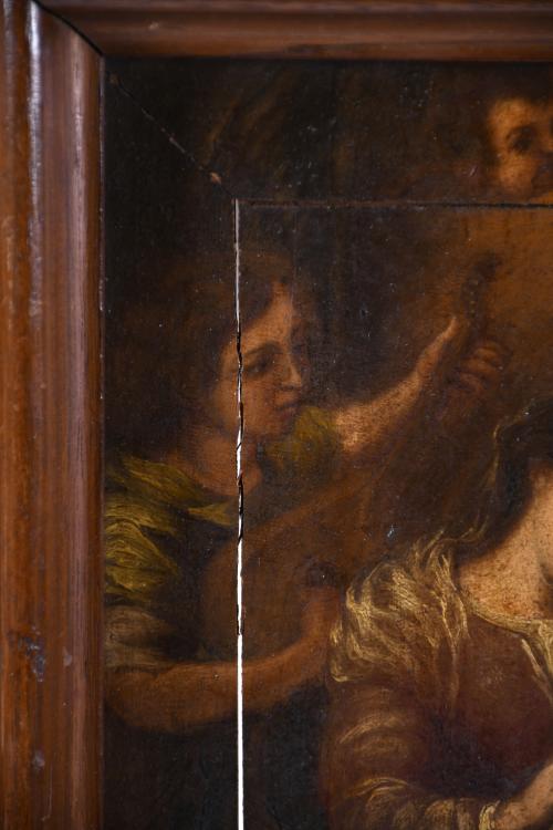 17TH-18TH CENTURIES SPANISH SCHOOL. "LA VIRGEN DE LA FAJA".