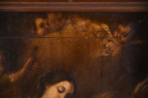 17TH-18TH CENTURIES SPANISH SCHOOL. "LA VIRGEN DE LA FAJA".