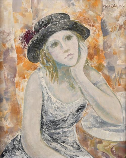 JOSEP MARIA MORATÓ ARAGONÉS (1923-2006). "GIRL IN A WHITE BLOUSE".