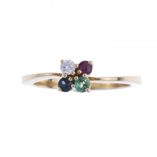 RING WITH FOUR GEMSTONES.