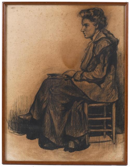 EARLY 20TH CENTURY SPANISH SCHOOL. "SEATED WOMAN".