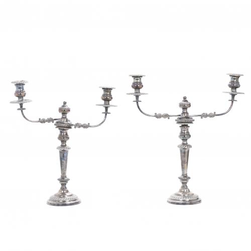 PAIR OF SPANISH CANDELABRA, MID 20TH CENTURY.