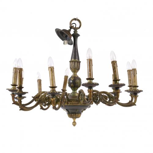 LARGE SPANISH CEILING LAMP, 20TH CENTURY.