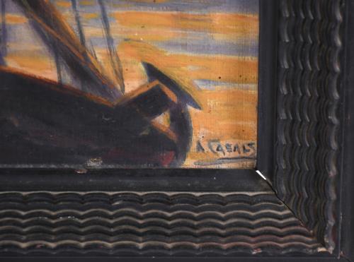 A. CASALS (20TH C.). "PORT VIEW".