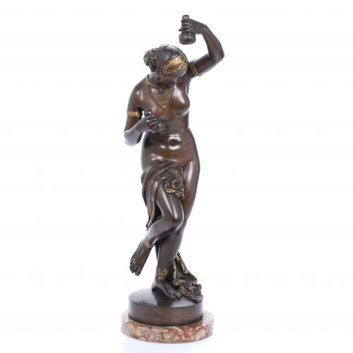 AFTER JEAN JACQUES PRADIER (1790-1852). "DANSEUSE NUE AUX C