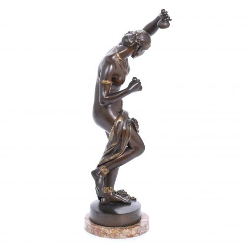 AFTER JEAN JACQUES PRADIER (1790-1852). "DANSEUSE NUE AUX C