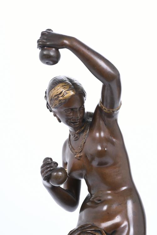 AFTER JEAN JACQUES PRADIER (1790-1852). "DANSEUSE NUE AUX C