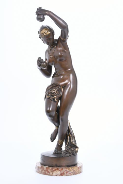 AFTER JEAN JACQUES PRADIER (1790-1852). "DANSEUSE NUE AUX C