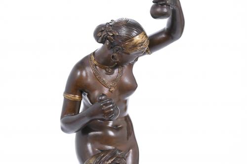 AFTER JEAN JACQUES PRADIER (1790-1852). "DANSEUSE NUE AUX C