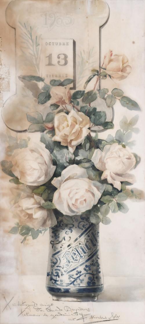 MIRABENT SOLER (1864-1942). "FLOWERS AND ALMANAC", 1905.