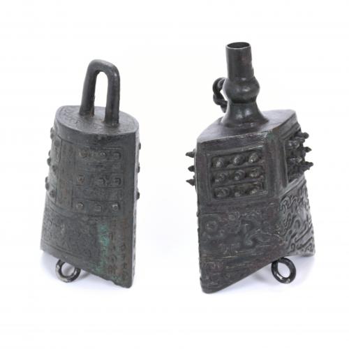 TWO CHINESE BELLS. 18TH CENTURY.