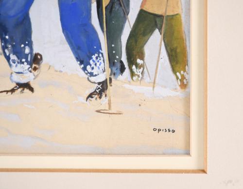 RICARD OPISSO (1880-1966). "GIRLS SKIING".