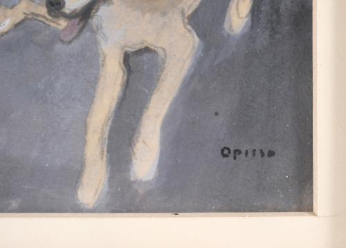 RICARD OPISSO (1880-1966). "GIRLS ON HORSEBACK AND DOGS".