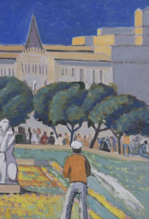 JORDI CURÓS (1930-2017). "PLAZA CATALUÑA".