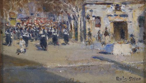
	JOAN ROIG Y SOLER (1852-1909). &quot;PROCESSION/PARADE&quot;.
