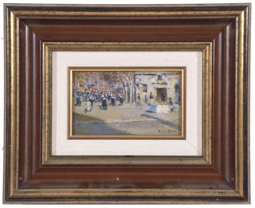 JOAN ROIG Y SOLER (1852-1909). "PROCESSION/PARADE".