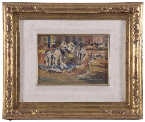 JOAN ROIG Y SOLER (1852-1909). "CARDBOAD HORSES".