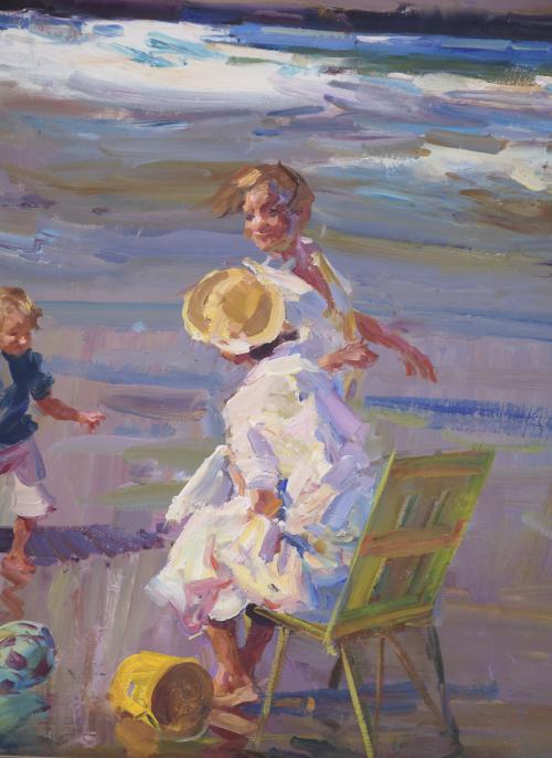 JOSEP SERRASANTA (1916-1998). "ON THE BEACH".