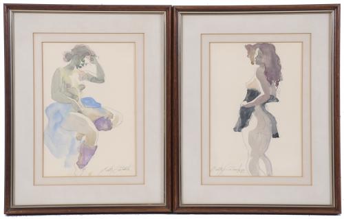 EMILIA CASTAÑEDA (1943) PAIR OF FEMALE NUDES, 1982.