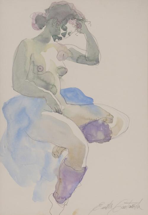EMILIA CASTAÑEDA (1943) PAIR OF FEMALE NUDES, 1982.