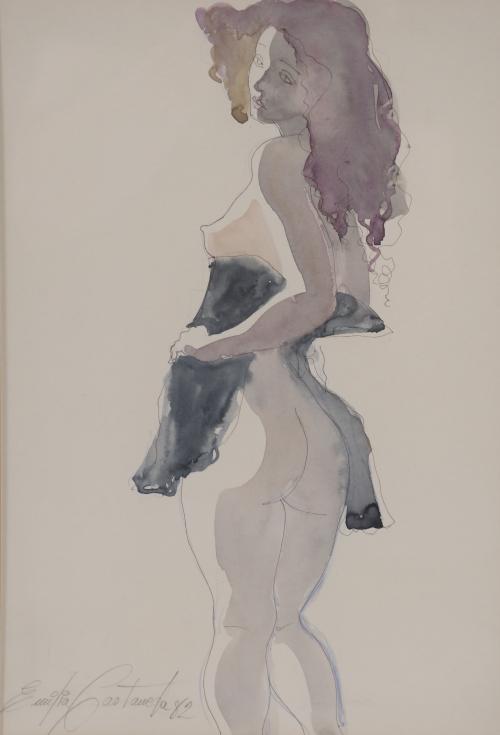 EMILIA CASTAÑEDA (1943) PAIR OF FEMALE NUDES, 1982.