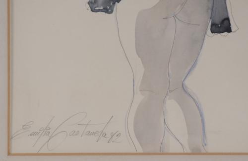 EMILIA CASTAÑEDA (1943) PAIR OF FEMALE NUDES, 1982.