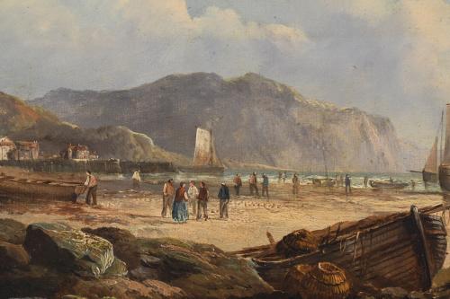 JOHN JAMES WILSON (1818-1875). "BARCAS EN LA ORILLA".