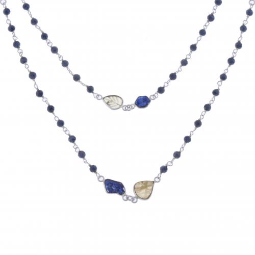 LONG NECKLACE WITH SAPPHIRES.