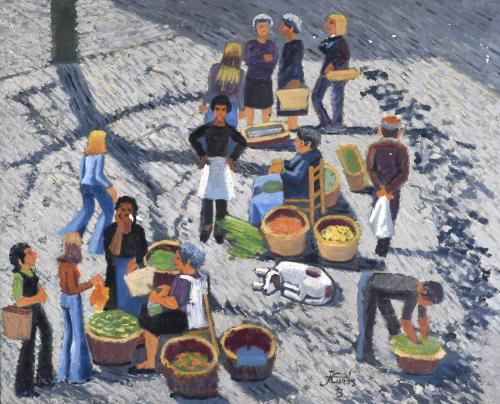 JORDI CURÓS (1930-2017).   "MERCADO PLAZA DR. TREMOLS", 1973.