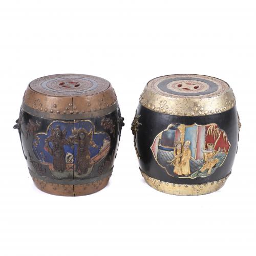 CHINESE RICE BARRELS. 19TH CENTURY.