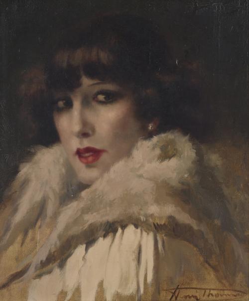 HENRI JOSEPH THOMAS (1878-1972). "PORTRAIT OF A GIRL".