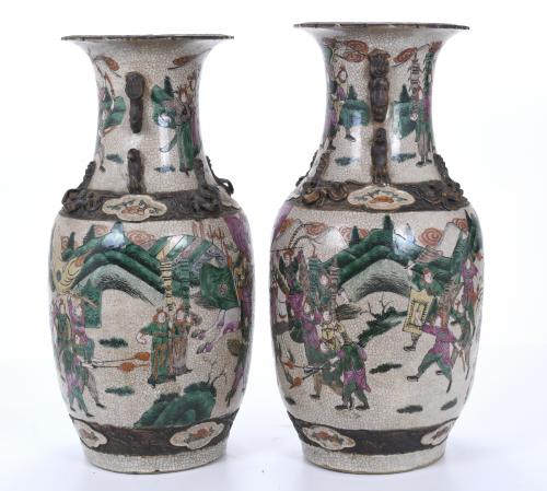 PAIR OF CHINESE NANKIN VASES, LATE 19TH CENTURY-EARLY 20TH 