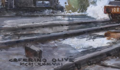 CEFERINO OLIVÉ (1907-1995). "TRENES", 1988.
