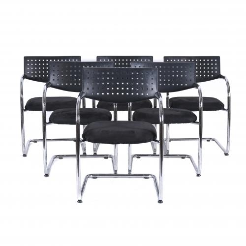 ANTONIO CITTERIO (1950). SIX "VIS A VIS" CHAIRS FOR VITRA, 1998.