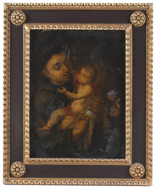 18TH CENTURY, SPANISH SCHOOL. "SAINT ANTHONY OF PADUA AND T