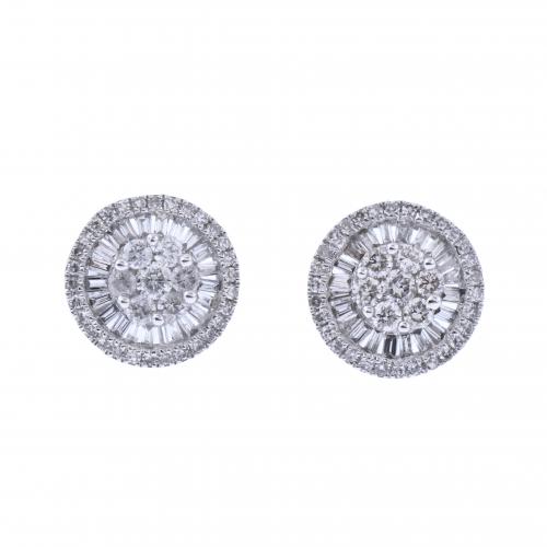 PENDIENTES ROSETONES DE DIAMANTES.