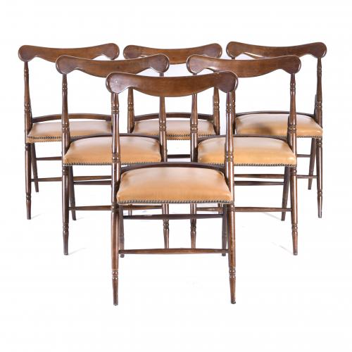 SIX ENGLISH FOLDING CHAIRS, 20TH CENTURY.