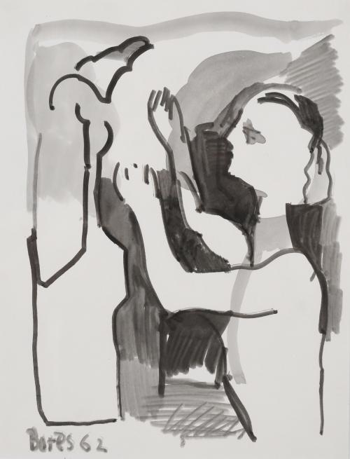 FRANCISCO BORES (1898-1972). "CHARACTER IN PROFILE", 1962.