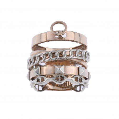 HERMES STYLE "FIVE RAW" WIDE RING.