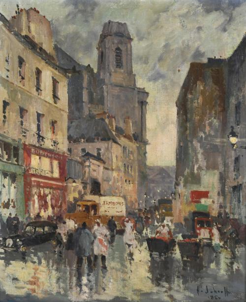 HENRI-ALEXIS SCHAEFFER (1900-1975). "STREET IN PARIS", 1960.