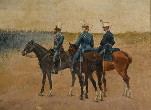 ENRIQUE GÓMEZ MARTÍN (XIX-XX) "DESFILE MILITAR".